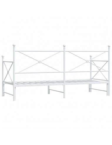 Divano Letto Estraibile senza Materasso Bianco 90x200cm Acciaio