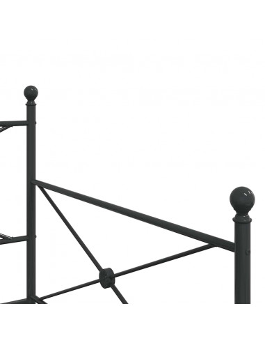 Divano Letto Estraibile senza Materasso Nero 100x190 cm Acciaio