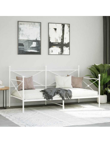 Dormeuse senza Materasso Bianco 100x200 cm in Acciaio