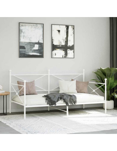 Dormeuse senza Materasso Bianco 100x200 cm in Acciaio