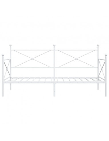 Dormeuse senza Materasso Bianco 100x200 cm in Acciaio