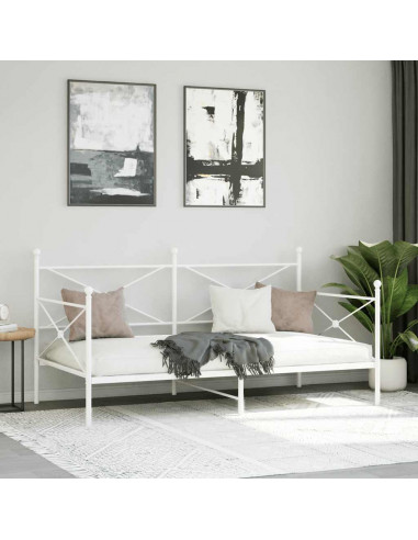 Dormeuse senza Materasso Bianco 107x203 cm in Acciaio