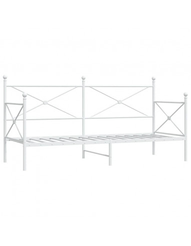 Dormeuse senza Materasso Bianco 80x200 cm in Acciaio
