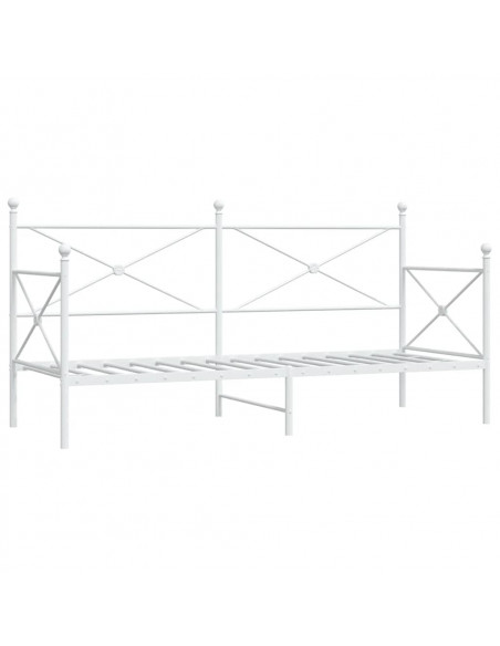 Dormeuse senza Materasso Bianco 80x200 cm in Acciaio