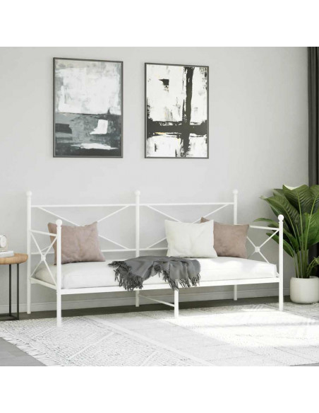 Dormeuse senza Materasso Bianco 80x200 cm in Acciaio