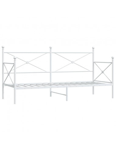 Dormeuse senza Materasso Bianco 90x190 cm in Acciaio