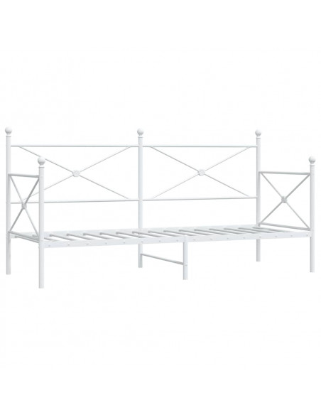 Dormeuse senza Materasso Bianco 90x190 cm in Acciaio