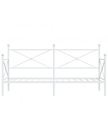 Dormeuse senza Materasso Bianco 90x190 cm in Acciaio