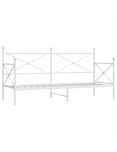 Dormeuse senza Materasso Bianco 90x200 cm in Acciaio
