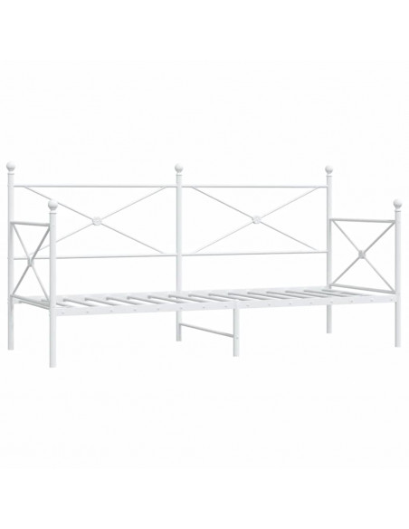 Dormeuse senza Materasso Bianco 90x200 cm in Acciaio