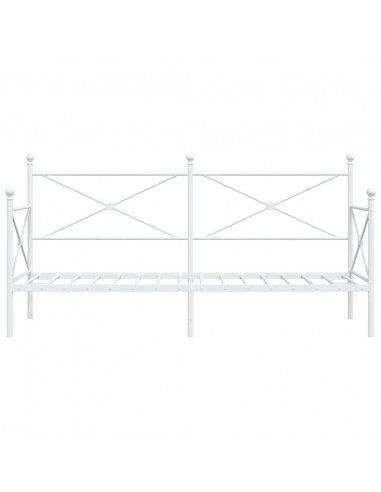 Dormeuse senza Materasso Bianco 90x200 cm in Acciaio
