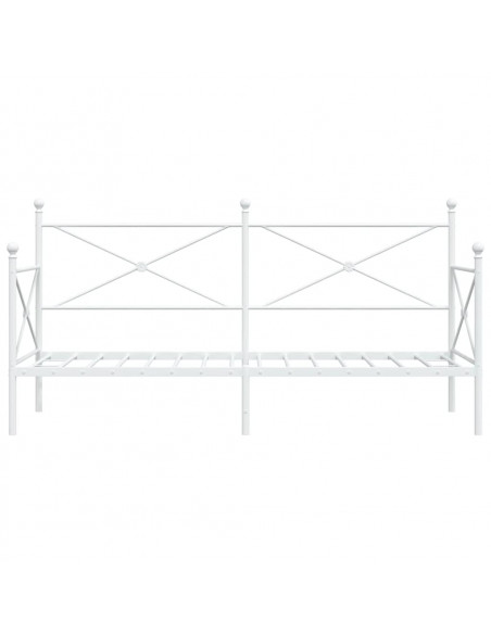 Dormeuse senza Materasso Bianco 90x200 cm in Acciaio