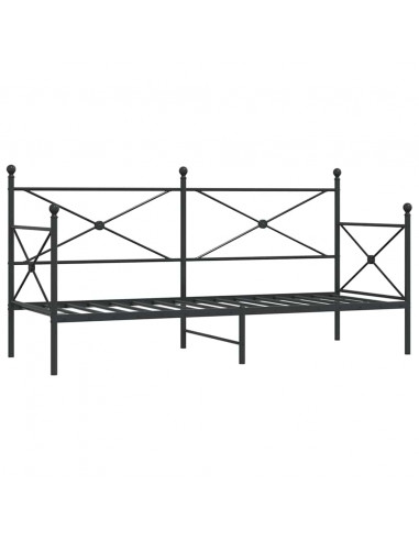 Dormeuse senza Materasso Nero 75x190 cm in Acciaio