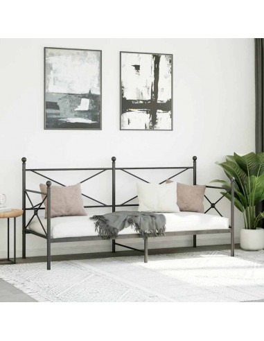 Dormeuse senza Materasso Nero 75x190 cm in Acciaio