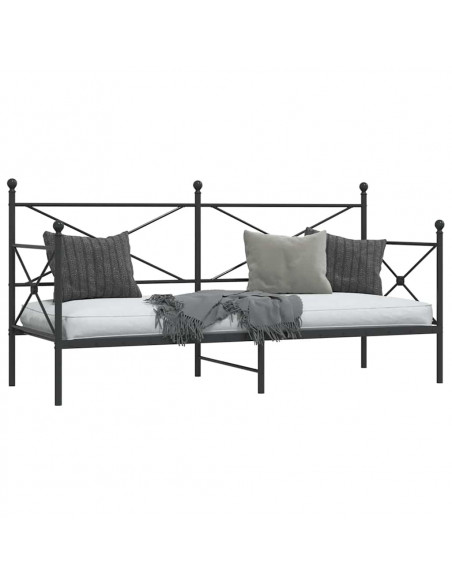 Dormeuse senza Materasso Nero 75x190 cm in Acciaio