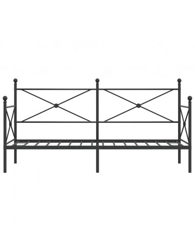 Dormeuse senza Materasso Nero 75x190 cm in Acciaio