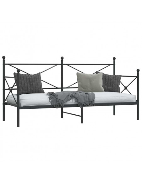 Dormeuse senza Materasso Nero 80x200 cm in Acciaio
