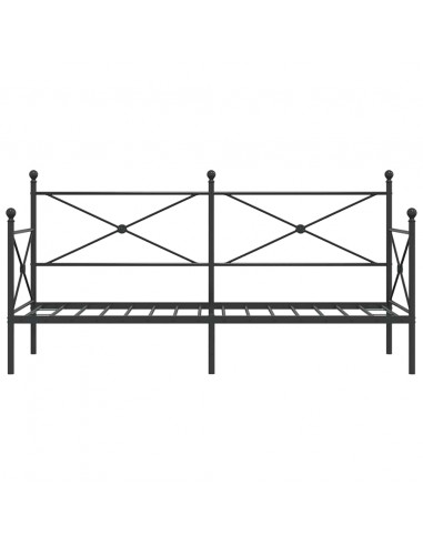 Dormeuse senza Materasso Nero 80x200 cm in Acciaio