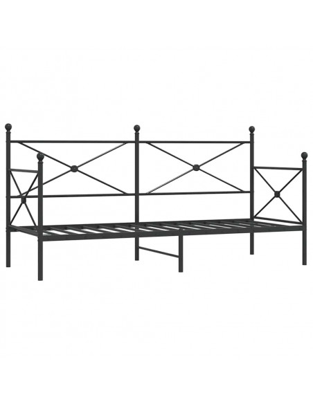 Dormeuse senza Materasso Nero 90x190 cm in Acciaio