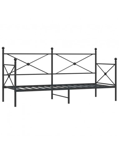 Dormeuse senza Materasso Nero 90x200 cm in Acciaio