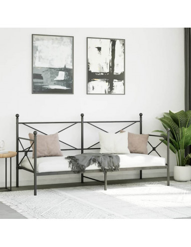 Dormeuse senza Materasso Nero 90x200 cm in Acciaio