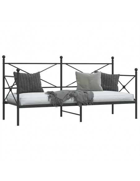 Dormeuse senza Materasso Nero 90x200 cm in Acciaio