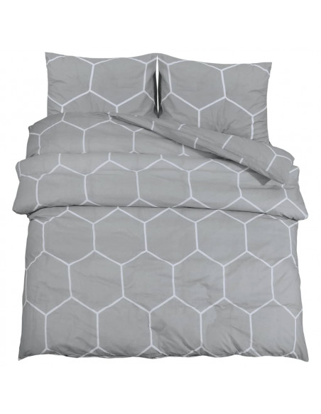 Set Copripiumino Grigio 260x220 cm in Cotone