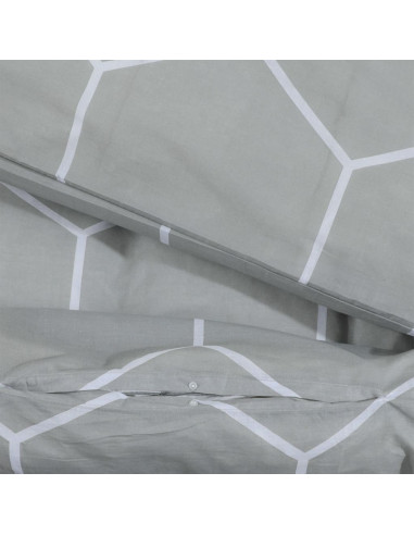 Set Copripiumino Grigio 260x220 cm in Cotone