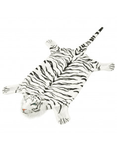 Tappeto di Peluche a Forma di Tigre 144 cm Bianco
