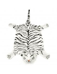 Tappeto di Peluche a Forma di Tigre 144 cm Bianco 2