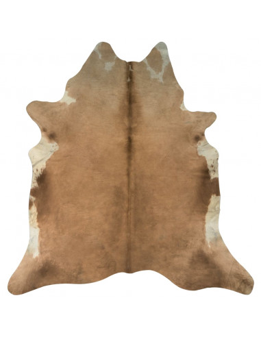 Tappeto in Vera Pelle Bovina Marrone e Bianco 180x220 cm