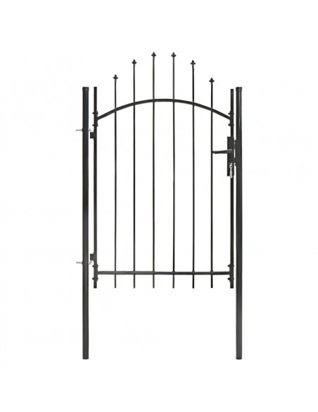 Cancello da Giardino in Acciaio 1x2 m Nero