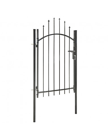 Cancello da Giardino in Acciaio 1x2 m Nero