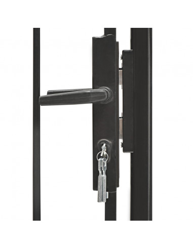 Cancello da Giardino in Acciaio 1x2 m Nero