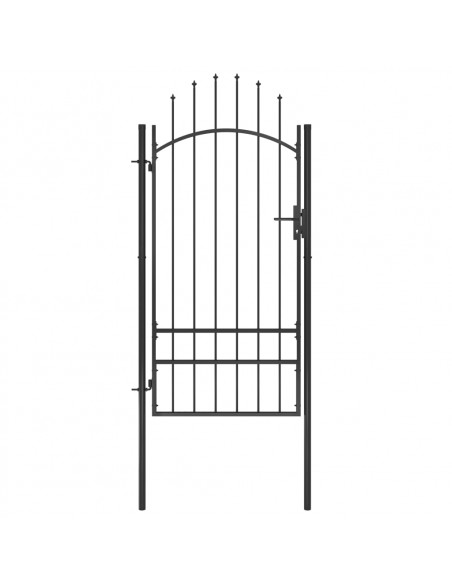 Cancello da Giardino in Acciaio 1x2,5 m Nero