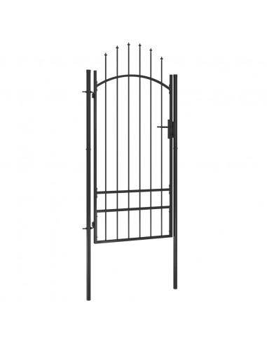 Cancello da Giardino in Acciaio 1x2,5 m Nero