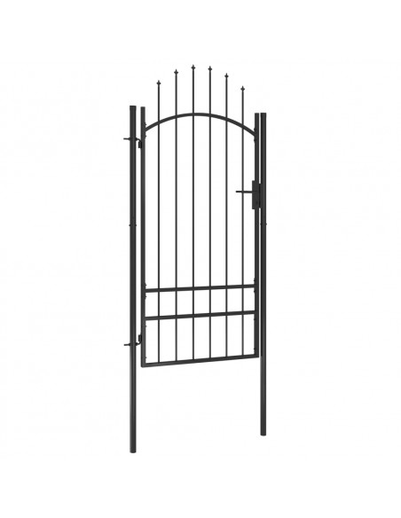 Cancello da Giardino in Acciaio 1x2,5 m Nero