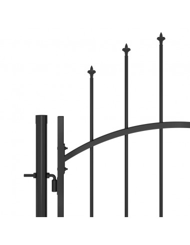 Cancello da Giardino in Acciaio 1x2,5 m Nero
