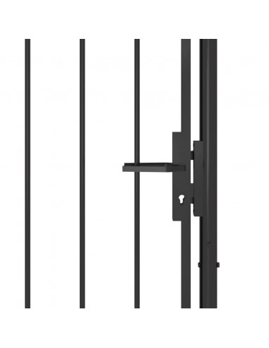 Cancello da Giardino in Acciaio 1x2,5 m Nero