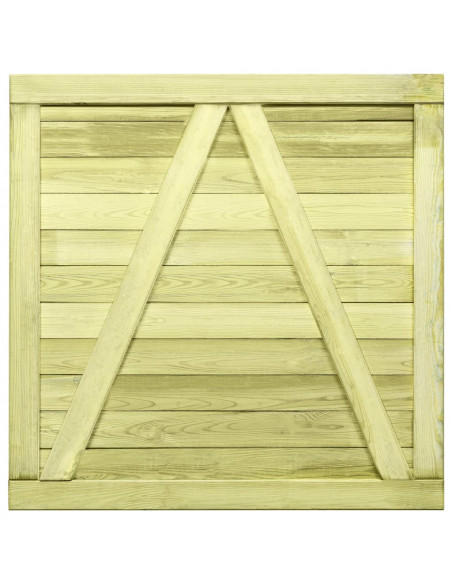 Cancello da Giardino in Legno di Pino Impregnato 100x100 cm