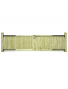 Cancelli da Giardino 2 pz in Legno di Pino Impregnato 300x75 cm
