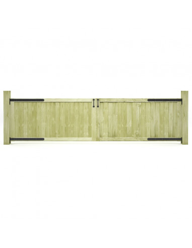 Cancelli da Giardino 2 pz in Legno di Pino Impregnato 300x75 cm