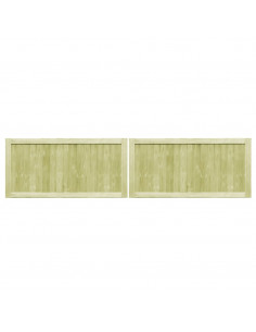 Cancelli da Giardino 2 pz in Legno di Pino Impregnato 300x75 cm 2