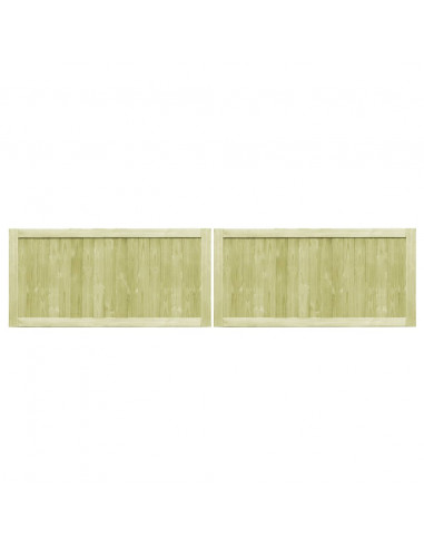 Cancelli da Giardino 2 pz in Legno di Pino Impregnato 300x75 cm