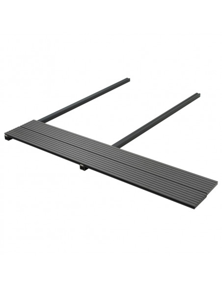 Pavimento per Esterni in WPC Pieno Accessori 16 m² 2,2 m Grigio