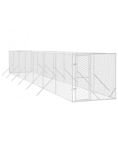 Cuccia per Cani da Esterno Argento 2x14x2 m Acciaio Zincato