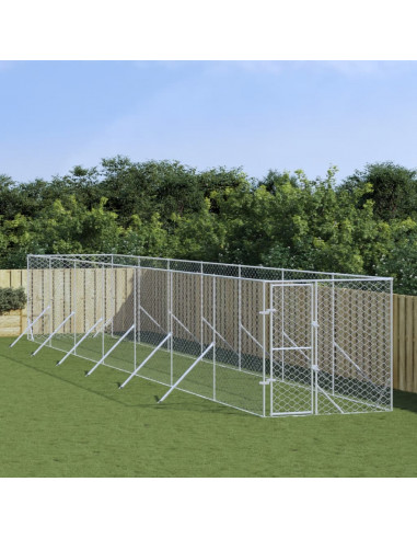 Cuccia per Cani da Esterno Argento 2x14x2 m Acciaio Zincato