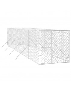 Cuccia per Cani da Esterno Argento 2x10x2 m Acciaio Zincato 2