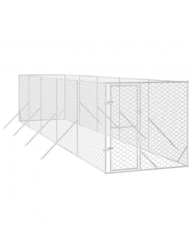 Cuccia per Cani da Esterno Argento 2x10x2 m Acciaio Zincato