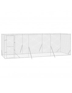 Cuccia per Cani da Esterno Argento 6x2x2 m in Acciaio Zincato 2